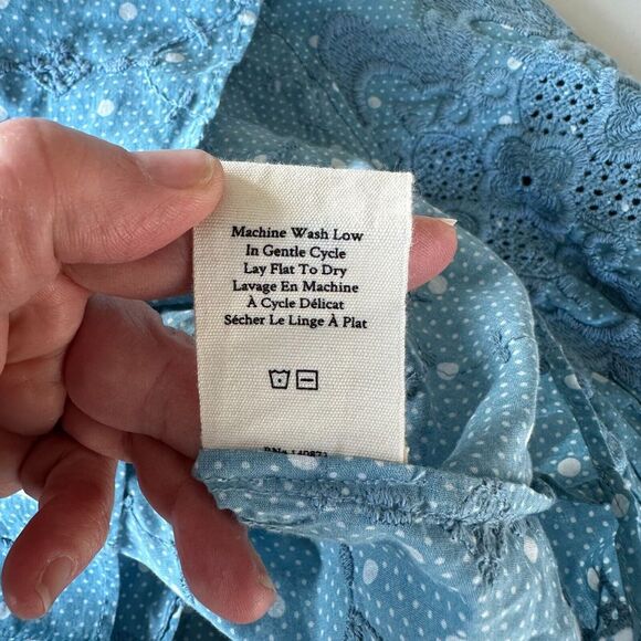 NWT Love Shack Fancy Women's Blue Bunnie Blouse Small - Picture 13 of 16